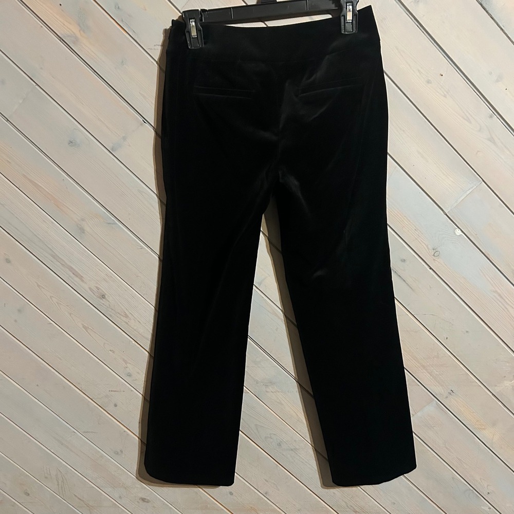 Ann Taylor Petite Black Velvet Wide Leg Dress‎ Pants Women's Size 0P